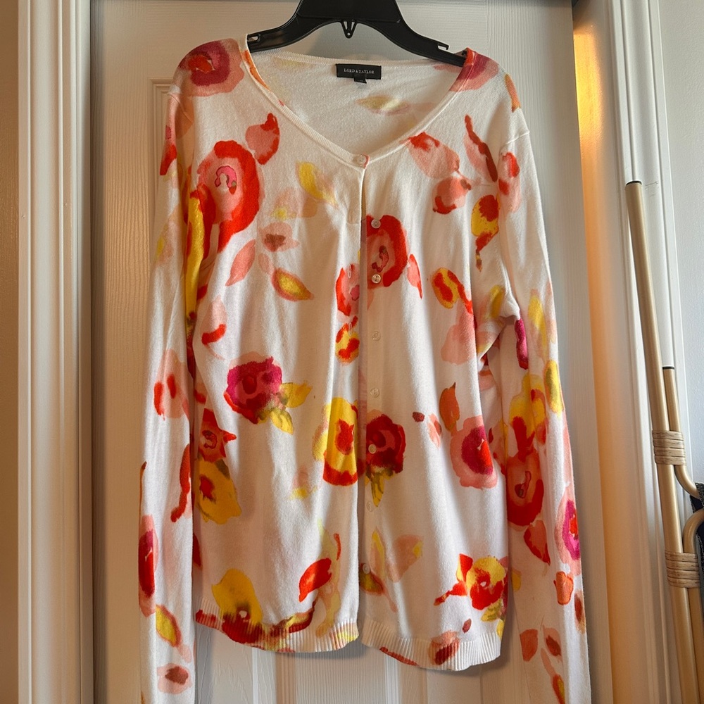 Floral Button-Up lightweight Cardigan